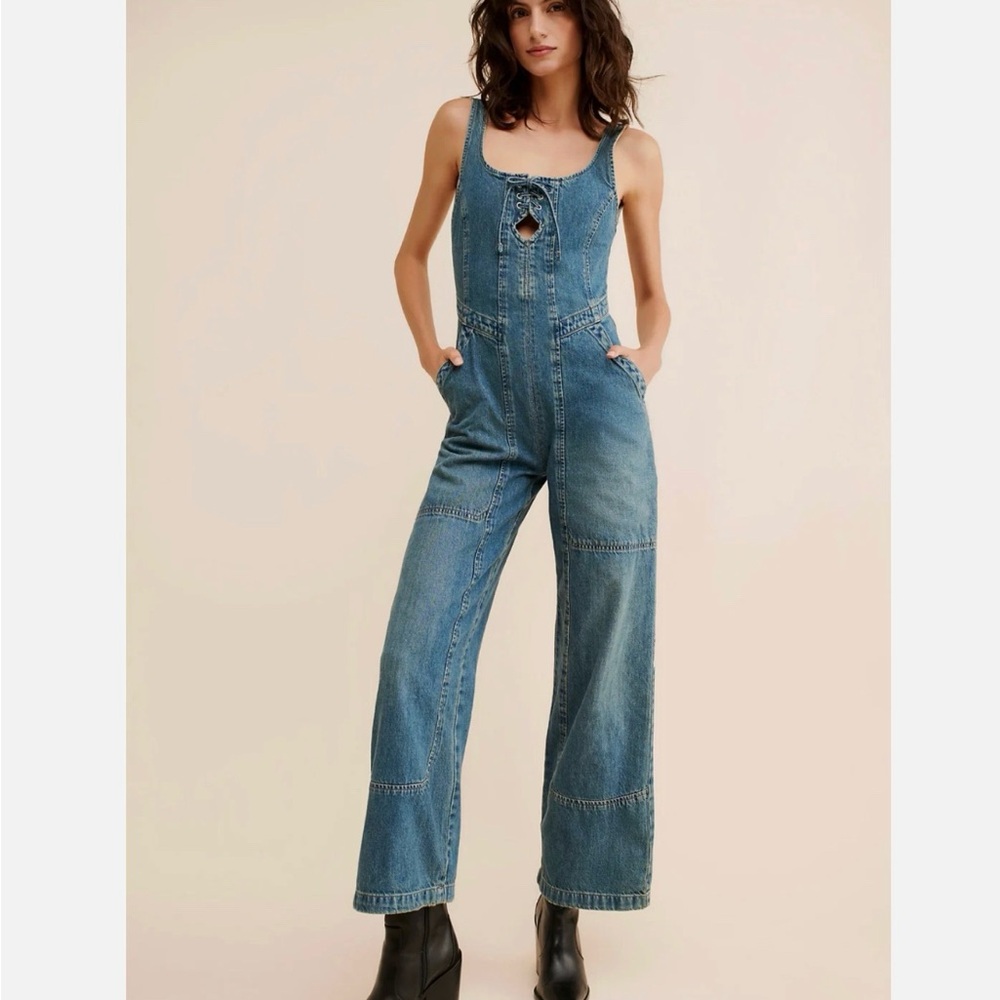 We The Free Denim Amina Wide-Leg Jumpsuit
